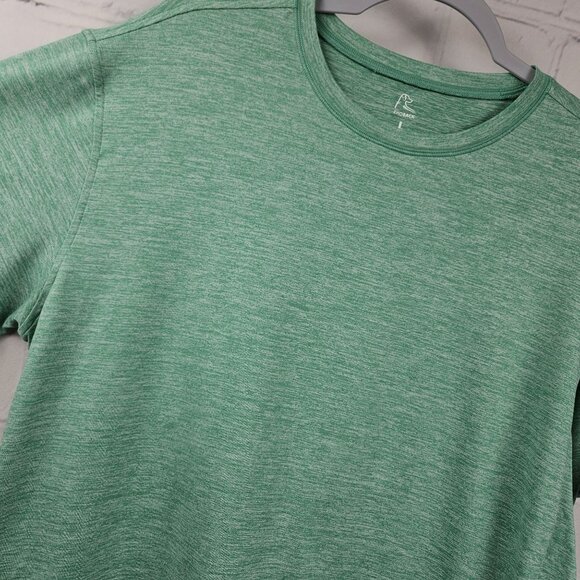 Rhoback Green Mens L Short Sleeve Shirt Tee Soft Stretch Comfort Quality Sports - Picture 2 of 11